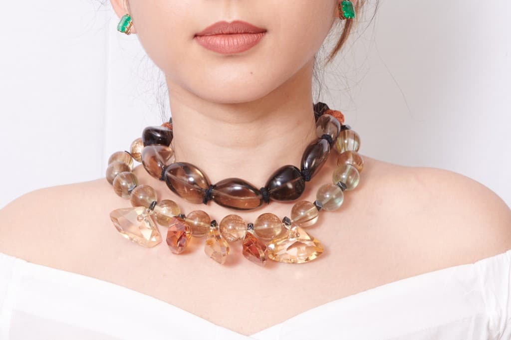 Layered Amber & Crystal